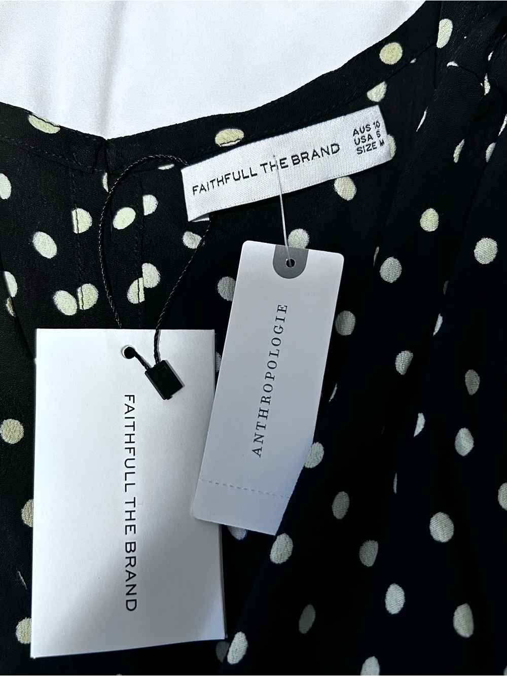 Anthropologie Black Polka Dot Wrap Jumpsuit NWT - Picture 6 of 9